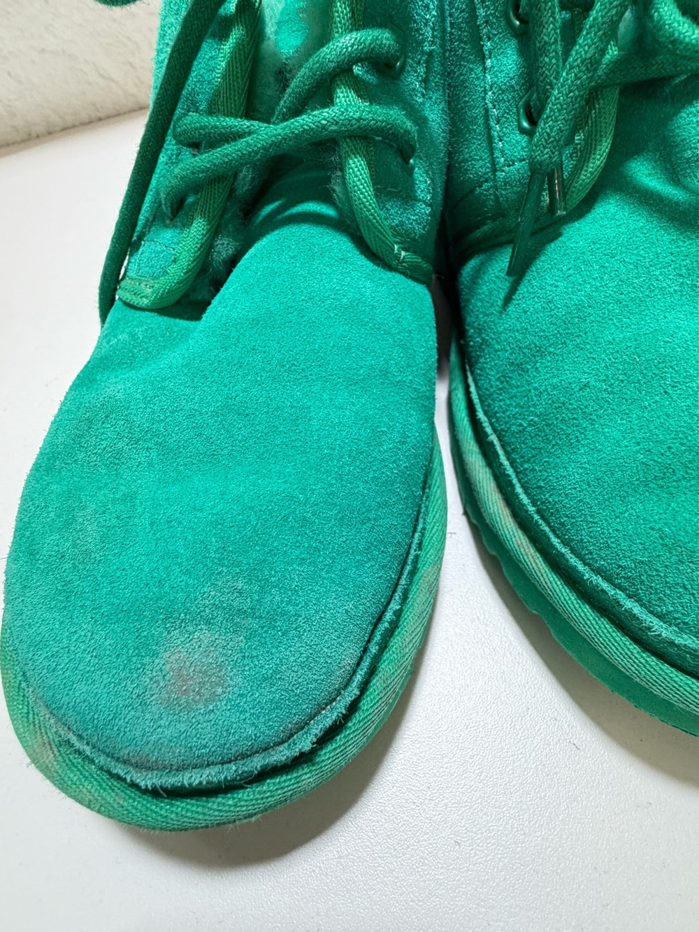 UGG Neumel Parakeet Green Suede Chukka Boots Women’s Size 7 - Picture 5 of 15